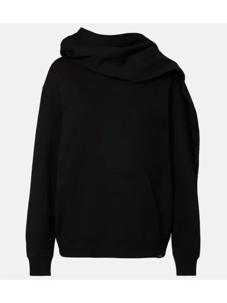 Hanorac Courreges din jerseu negru