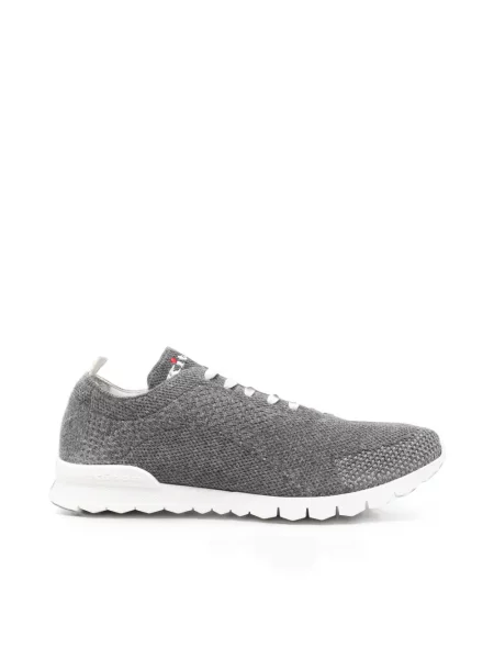 Sneakerși Kiton cu șireturi tricotate gri