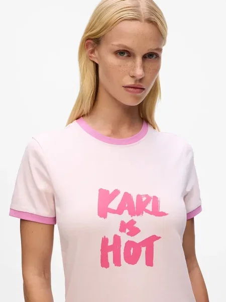 Tričko Karl Lagerfeld Karl Lagerfeld x Paris Hilton růžová
