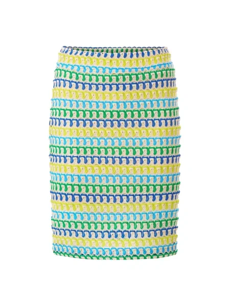 Rich & Royal Fustă albastru aqua / albastru regal / galben lămâie alb