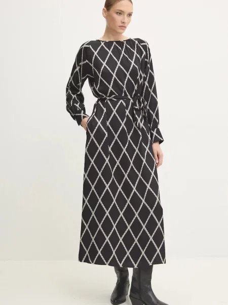 Answear Lab sukienka maxi prosta czarny