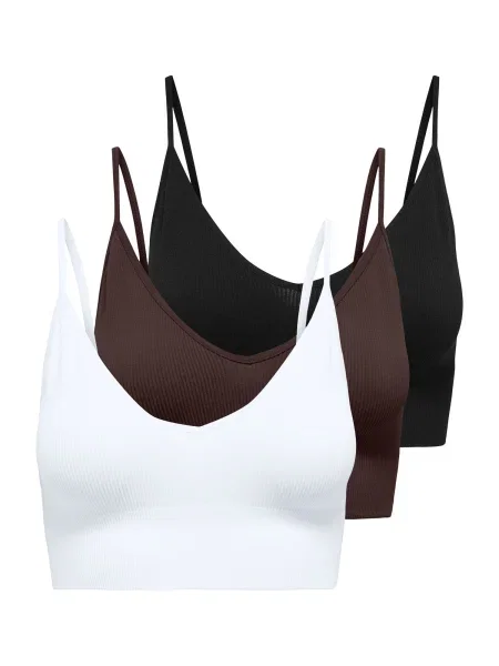 ONLY Sutien ONLVICKY maro închis / negru alb