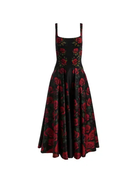 Rochie midi Alice + Olivia cu model floral cu imagine negru