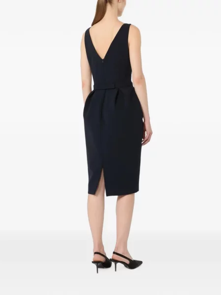 Cu centură rochie Max Mara cu decolteu în V albastru