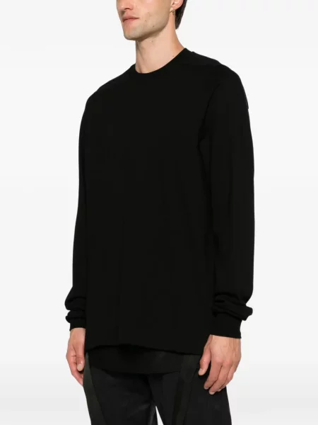Lung tricou Rick Owens cu decolteu rotund negru