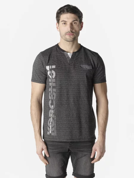 KOROSHI Majica pegasto siva / pastelno zelena / črna bela