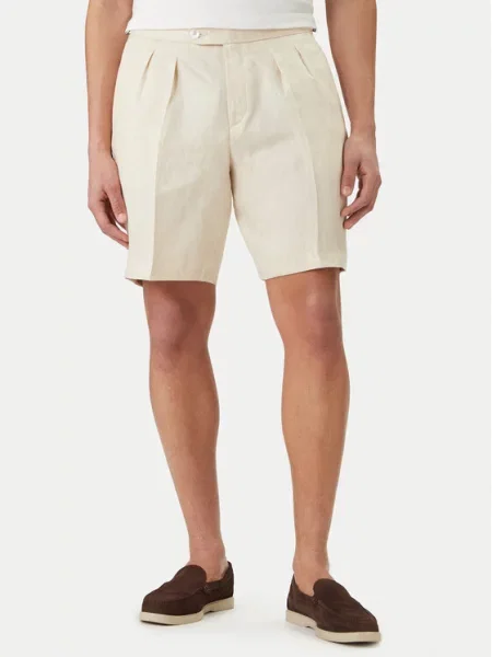 BOSS Шорти от плат H-Perin Tapered Fit бежов