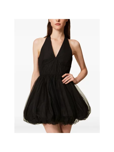 Twinset sukienka mini rozkloszowana czarny