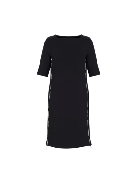 Sukienka Emporio Armani z logo czarna