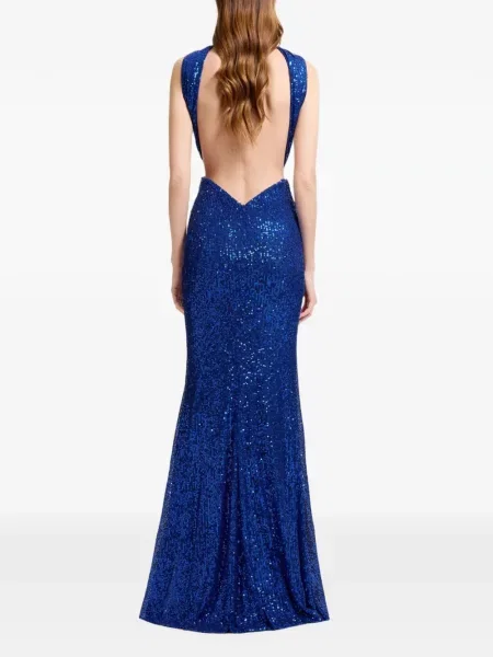 Rochie maxi Elie Saab cu paiete albastru