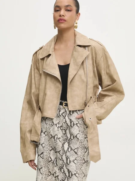 Рокерско яке Answear Lab преходен модел кафяво