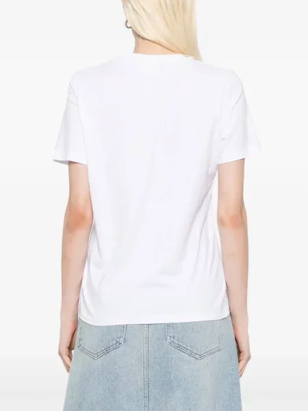 Tricou Maison Kitsune cu broderie alb