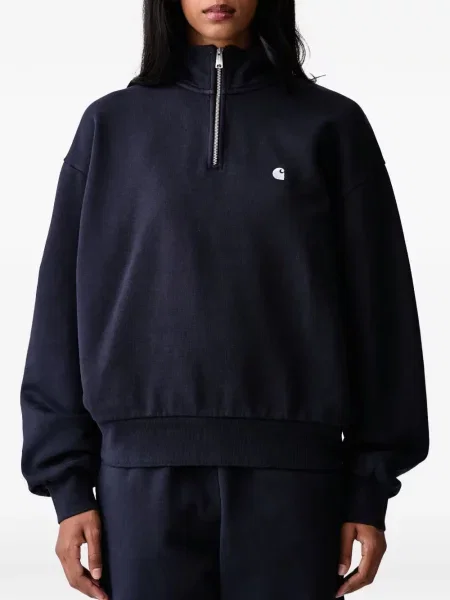 Суичър с цип Carhartt Wip бродиран синьо