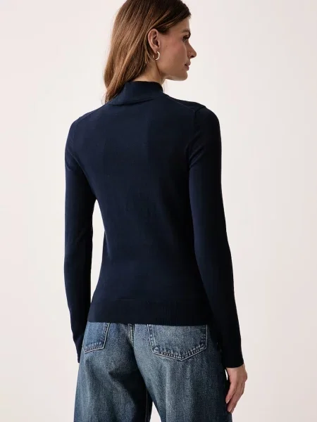 Tommy Hilfiger półgolf z bawełną granatowy