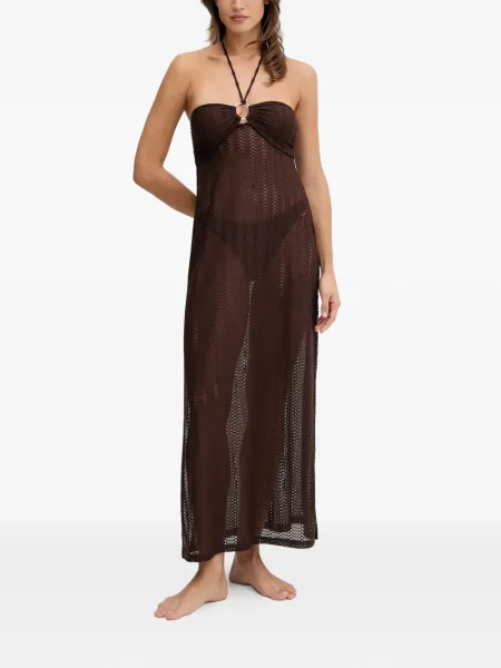 Maxi rochie maxi Melissa Odabash cu gât halter de costum maro