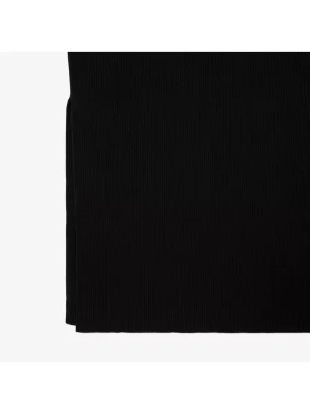 Lacoste Długa Bezszwowa Sukienka Żebrowana czarna