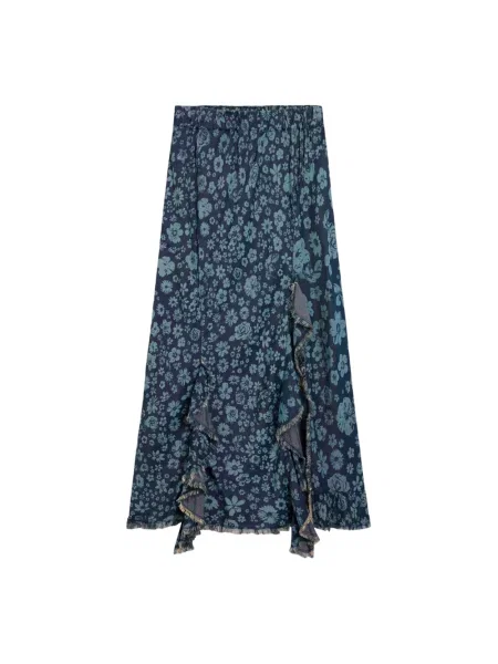 Wielobarwność spódnica jeansowa Desigual do kolan