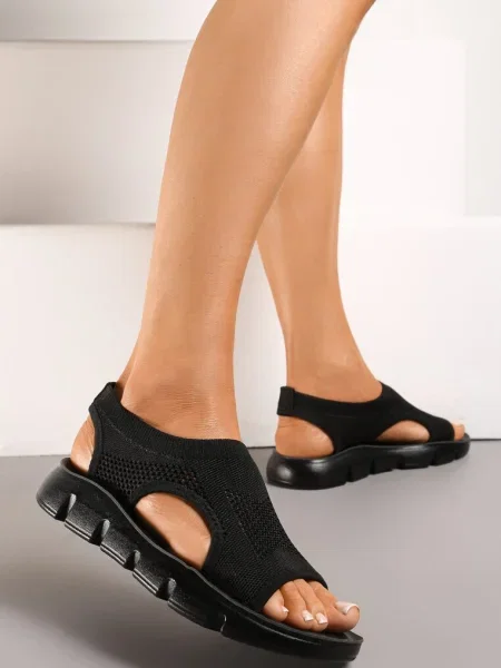 Sandale Slip-on cu Bareta din Textil Aridema negre