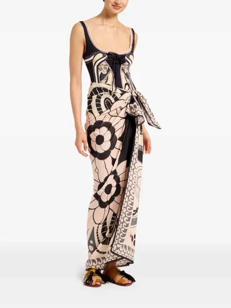 Fular La Doublej cu model floral cu imagine roz