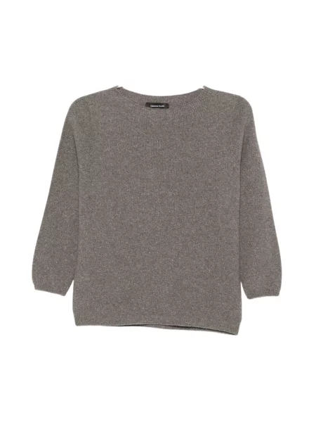 Dzianinowy sweter Fabiana Filippi brązowy