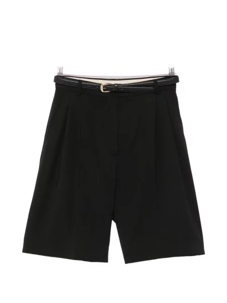 Cu centură pantaloni scurți Max Mara negru