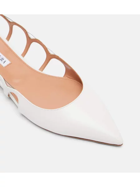 Balerini Aquazzura din piele alb