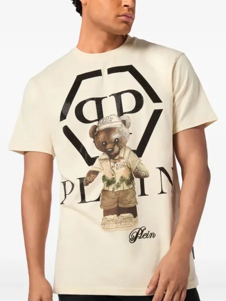 Meškiukas marškinėliai Philipp Plein su kristalais
