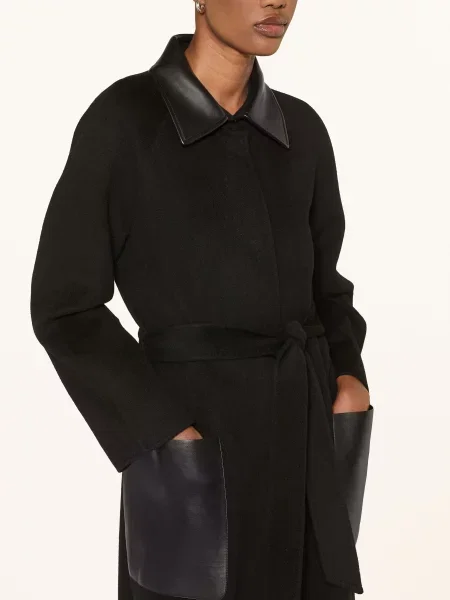 Marc Cain Vlněný Kabát black new černý