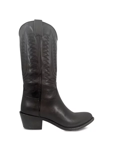 Botine Sartore cu broderie din piele negru