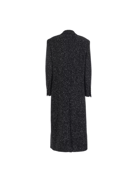 Płaszcz Dolce And Gabbana wełniany w jodełkę czarny