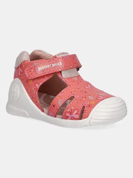 Otroški usnjeni sandali Biomecanics oranžna