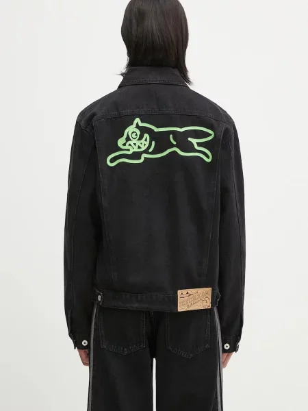 Traper jakna ICECREAM Running Dog Denim Trucker Jacket za prijelazno razdoblje crna