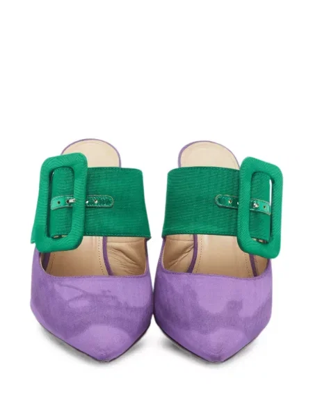 Papuci tip mules The Attico cu cataramă violet