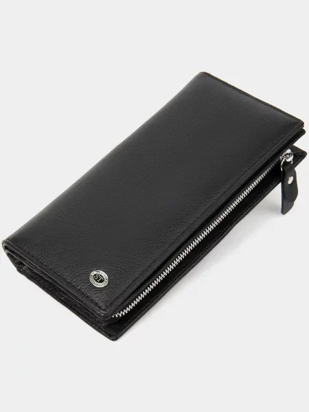 Кожаный кошелек St Leather Accessories черный