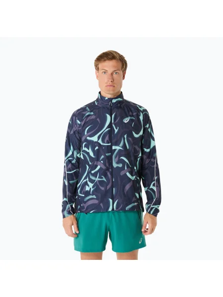 Geacă de alergare pentru bărbați ASICS Road Lite-Show Packable midnight