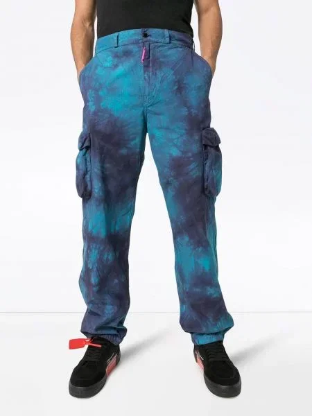 Cargo kalhoty Off-white s vázáním bílé