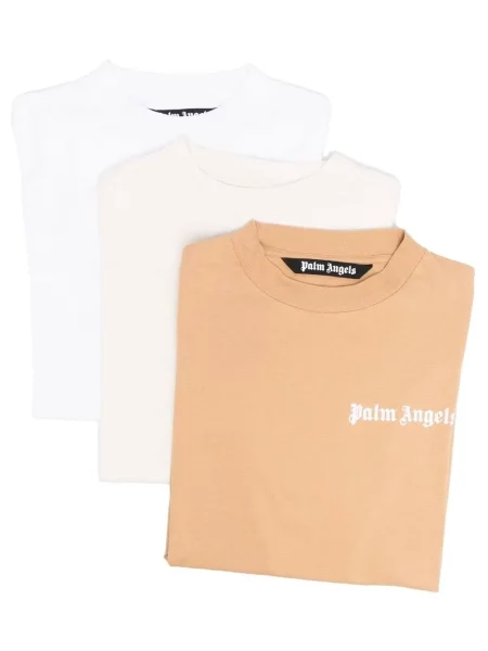 Scurt tricou Palm Angels cu imagine alb