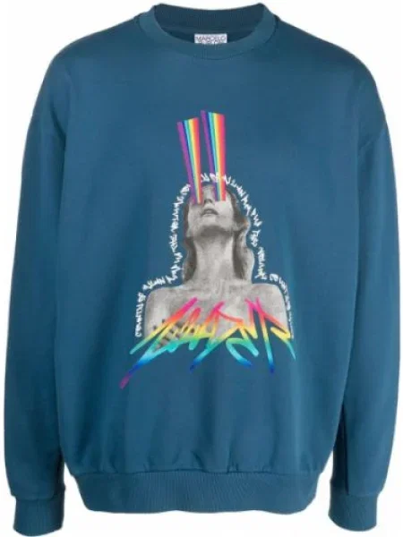 Hanorac Marcelo Burlon County Of Milan cu imagine albastru
