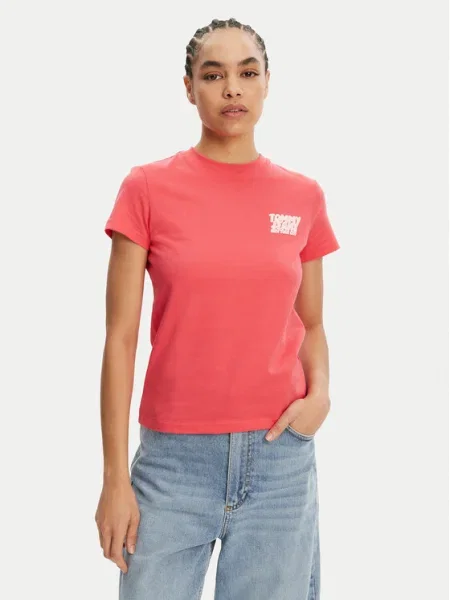 Tommy Jeans Tricou Bubble roz