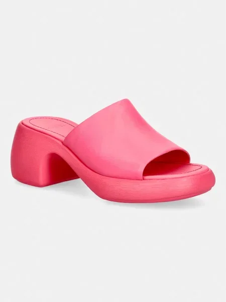 Camper natikači s polno blok usnjeni Thelma Sandal roza