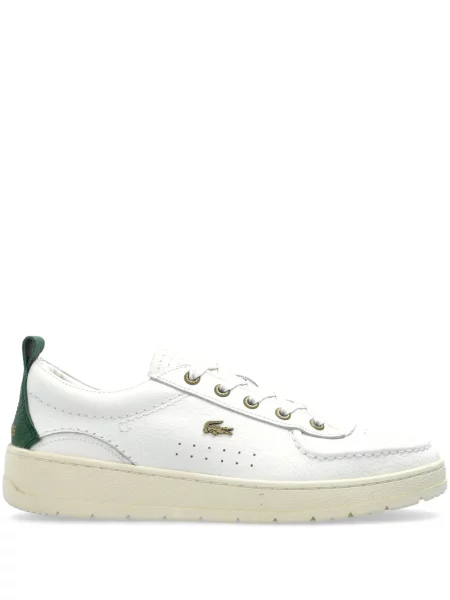 Sneakerși Lacoste cu broderie alb