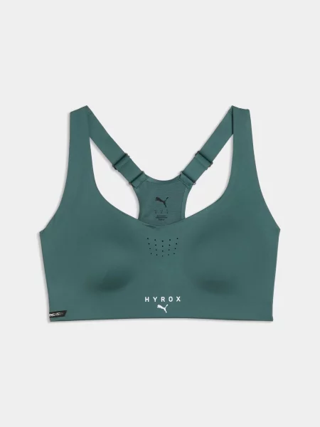Спортивний топ PUMA W x Hyrox Pwrmode Bra комбінований верх зелений