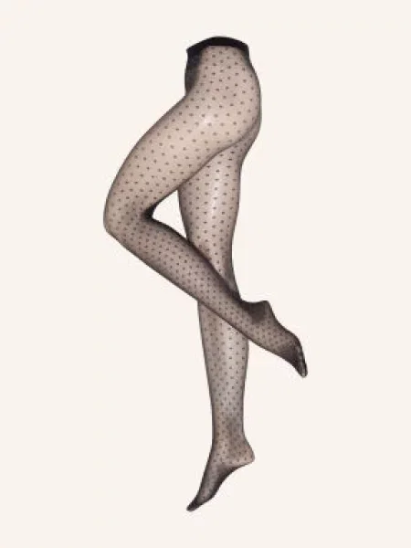 Wolford Cienkie Rajstopy Shimmer Dots schwarz czarne
