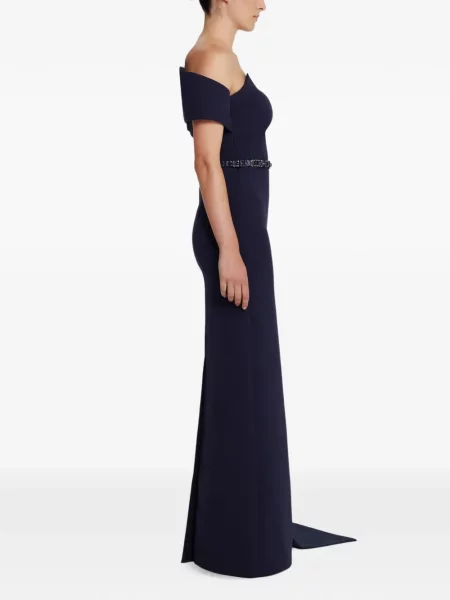Rochie maxi Safiyaa asimetrică albastru