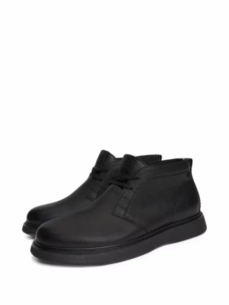 Cizme scurte Tommy Hilfiger din piele negru