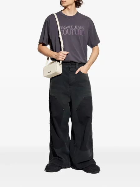 Raštuotas marškinėliai Versace Jeans Couture violetinė