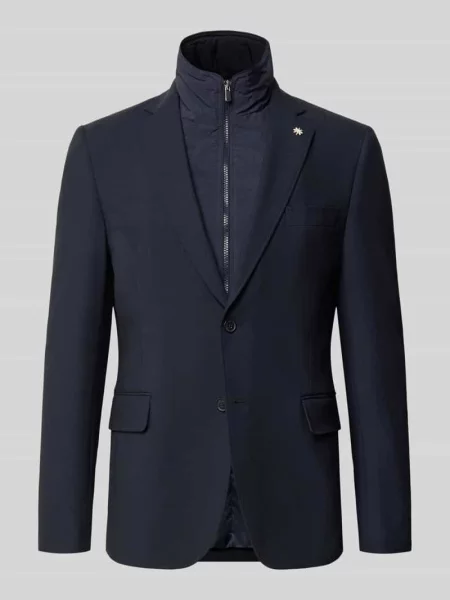 Marynarka o kroju slim fit z dodatkiem Manuel Ritz granatowa