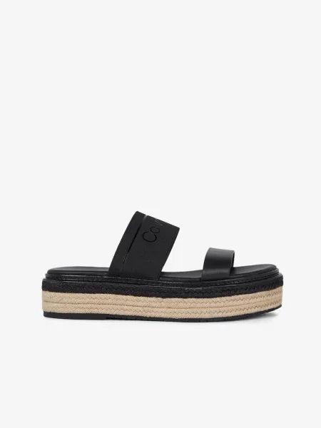 Papuci de casă Calvin Klein din piele negru