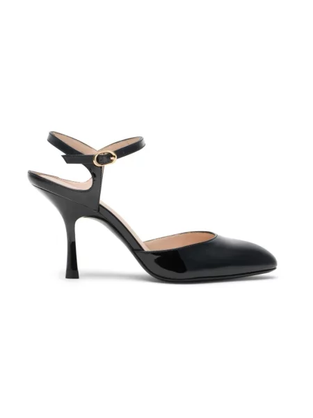 Czółenka Stuart Weitzman skórzana na ramiączkach czarna