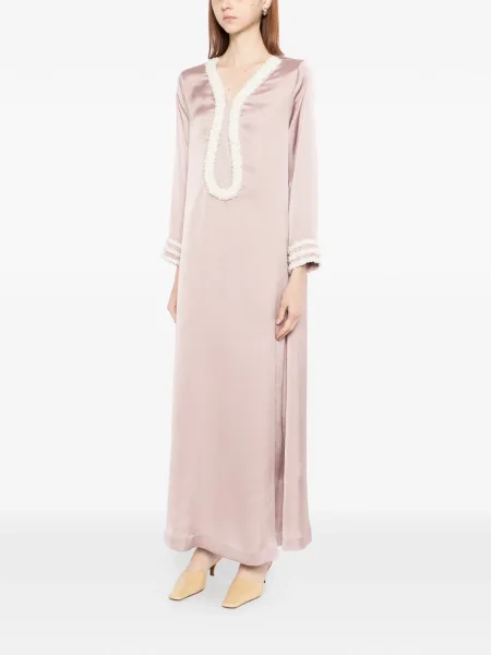Rochie maxi Shatha Essa de cristal de costum roz